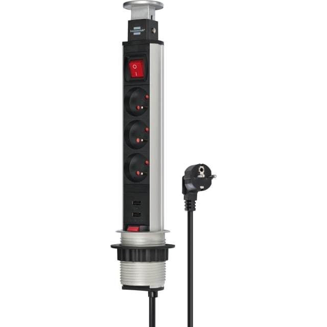 BRENNENSTUHL - TOWER POWER - socle 3 prises 2m H05VV-F 3G1 BRENNENSTUHL - TOWER POWER - socle 3 prises 2m H05VV-F 3G1