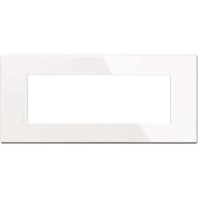 BTICINO Axolute Air plaque finition 6 modules Plaque de finition blanche 6 modules avec ouverture rectangulaire centrale pour appareillage électrique