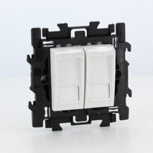 BTICINO - LL Complet double RJ45 6UTP à griffes blanc - N4279C6S2
