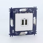 BTICINO - LL complet double chargeur USB à vis blanc - N4285C2V