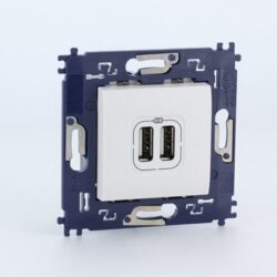 BTICINO - LL complet double chargeur USB à vis blanc - N4285C2V