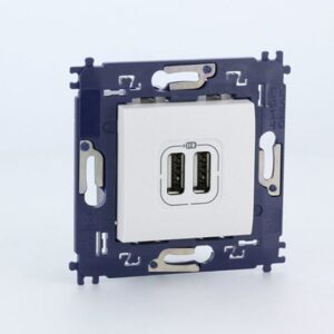 BTICINO - LL complet double chargeur USB à vis blanc - N4285C2V
