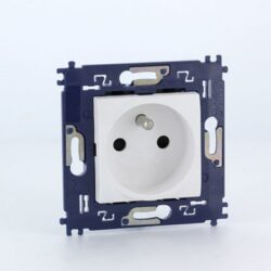 Prise 2P+T 16A 250V à vis blanc, surface mat