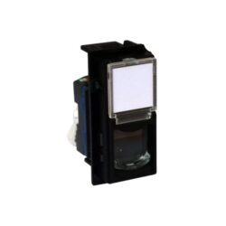 Détails visibles de Prise RJ45 UTP Cat 6 noire complète 1 module pour Keystones RJ45