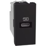 BTICINO - LightN chargeur USB-C 20W Pdel 1 mod - noir - YD4192C