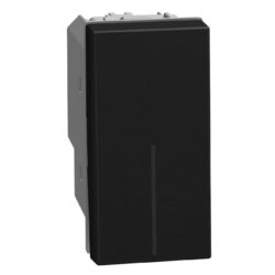 Interrupteur inverseur 10AX 1 module noir, configuration visible