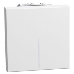 Interrupteur inverseur 10AX 2 modules blanc, configuration visible