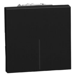 Interrupteur inverseur 10AX 2 modules noir, configuration visible