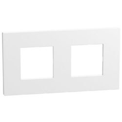 Plaque double 2x2 modules 71 mm blanc, configuration visible