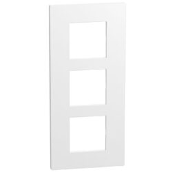 Plaque 3 modules verticale 57 mm blanc, configuration visible