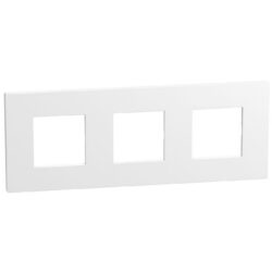 Plaque 3 postes 71 mm blanche, surface mat
