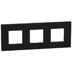 Détails visibles de Plaque 3 postes 71 mm noir vertical horizontal pour Plaques triples