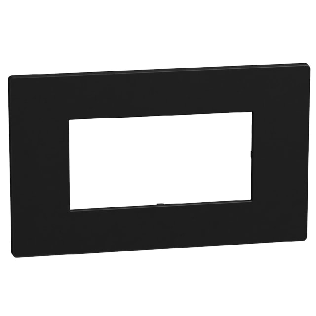 BTICINO Light Now plaque finition 4 modules noir Plaque de finition noire 4 modules rectangulaire pour appareillage électrique