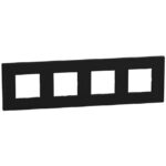 BTICINO - LightN plaque 4x2 mod 71mm noir - YA4802M4DD