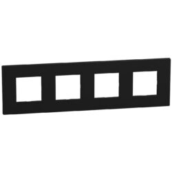 Plaque 4 modules entraxe 71 mm noir, configuration visible
