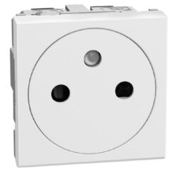 Prise 2P+T affleurante 2 modules blanc, configuration visible