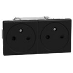 BTICINO - LightN prise 2x2P+T affl. préc 4 mod - noir - YD4142M2AF
