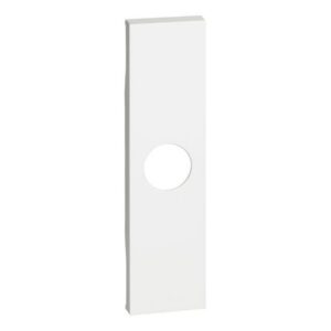 Enjoliveur blanc pour prise TV 1 module avec ouverture ronde centrale