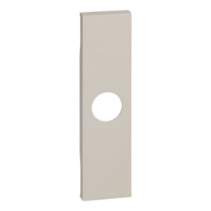 Enjoliveur vertical sable 1 module avec ouverture circulaire pour prise TV
