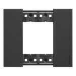 BTICINO - Living Now plaque 2 modules noir pour support réf K4702 - KA4802KG
