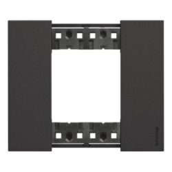 BTICINO - Living Now plaque 2 modules noir pour support réf K4702 - KA4802KG