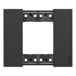 BTICINO - Living Now plaque 2 modules noir pour support réf K4702 - KA4802KG