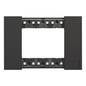 BTICINO - Living Now plaque 3 modules noir pour support réf K4703 - KA4803KG