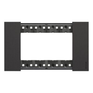 BTICINO - Living Now plaque 4 modules noir pour support réf K4704 - KA4804KG