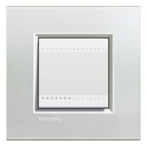 BTICINO - LivingLight - Plaque rectangulaire 2 modules argent - LNA4802AG