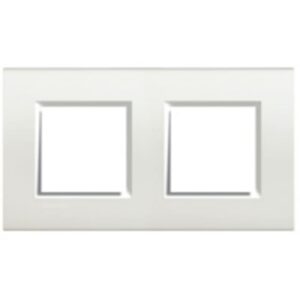 BTICINO - LivingLight - Plaque rectangulaire 2x2 modules 71mm blanc - LNA4802M2BI