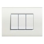 BTICINO - LivingLight - Plaque rectangulaire 3 modules blanc - LNA4803BI