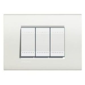 BTICINO - LivingLight - Plaque rectangulaire 3 modules blanc - LNA4803BI