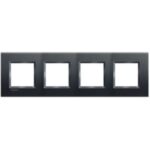 BTICINO - LivingLight - Plaque rectangulaire 4x2 modules 71mm anthracite - LNA4802M4AR