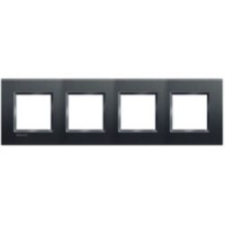 Détails visibles de Plaque rectangulaire 4x2 modules 71 mm anthracite pour Plaques quadruples