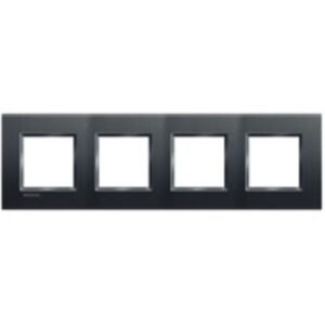 BTICINO - LivingLight - Plaque rectangulaire 4x2 modules 71mm anthracite - LNA4802M4AR