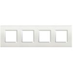 BTICINO - LivingLight - Plaque rectangulaire 4x2 modules 71mm blanc - LNA4802M4BI