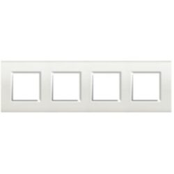 Détails visibles de Plaque rectangulaire 4x2 modules blanc 71 mm pour Plaques quadruples