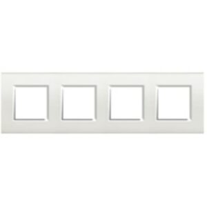 BTICINO - LivingLight - Plaque rectangulaire 4x2 modules 71mm blanc - LNA4802M4BI