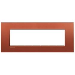 Plaque rectangulaire 7 modules brique, configuration visible