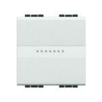 BTICINO - LivingLight - Poussoir axial 1P NO 10A 250V 2 modules bornes auto blanc - N4055M2A