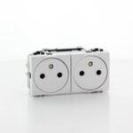 BTICINO - LivingLight double prise précâblée affleurante - 2x 2P+T - 16A 250V blanc - N4142M2AF