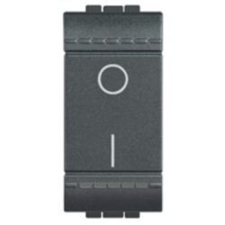 BTICINO - LivingLight - interrupteur 2P 16AX 250V 1 module bornes à vis anthr - L4002N