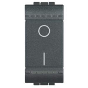 BTICINO - LivingLight - interrupteur 2P 16AX 250V 1 module bornes à vis anthr - L4002N
