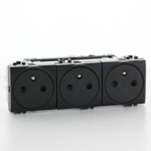 BTICINO - LivingLight triple prise précâblée affleurante 3x 2P+T 16A 250V anthracite - L4142M3AF