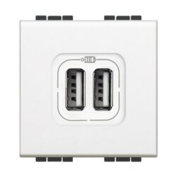 BTICINO - Livinglight chargeur USB type A+C-3A- 2 modules blanc - N4287C2