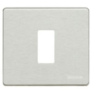 BTICINO - Plaque de recouvrement Magic - 1 module - pour réf. 500S/1/ 500S/1V - alu - 500/1/AL
