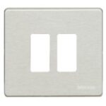 BTICINO - Plaque de recouvrement Magic - 2 modules - pour réf. 500S/2/ 500S/2V - alu - 500/2/AL
