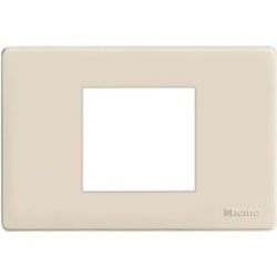 Plaque de recouvrement 2 modules ivoire, configuration visible