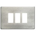 BTICINO - Plaque de recouvrement Magic - 3 modules - pour support réf. 503R - Aluminium - 503/3/AL