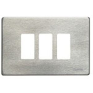 BTICINO - Plaque de recouvrement Magic - 3 modules - pour support réf. 503R - Aluminium - 503/3/AL